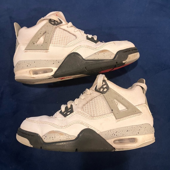 *sold* Nike Air Jordan IV, white/cement, size 4y, fair condition - Picture 1 of 5